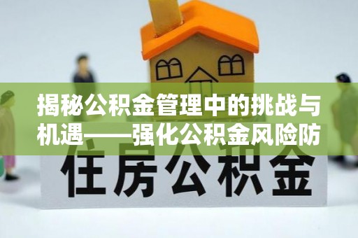 兰坪揭秘公积金管理中的挑战与机遇——强化公积金风险防控的多维策略