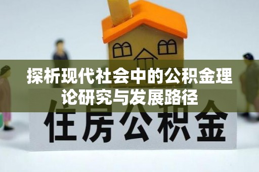兰坪探析现代社会中的公积金理论研究与发展路径