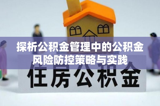 兰坪探析公积金管理中的公积金风险防控策略与实践